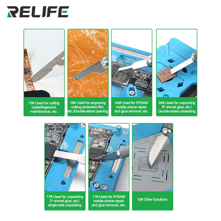 Скальпель RELIFE RL-101B с набором сменных лезвий (8 в 1)