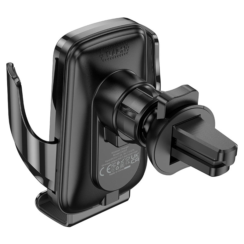 Держатель автомобильный с беспроводной зарядкой HOCO CA202 Enlightener, черный