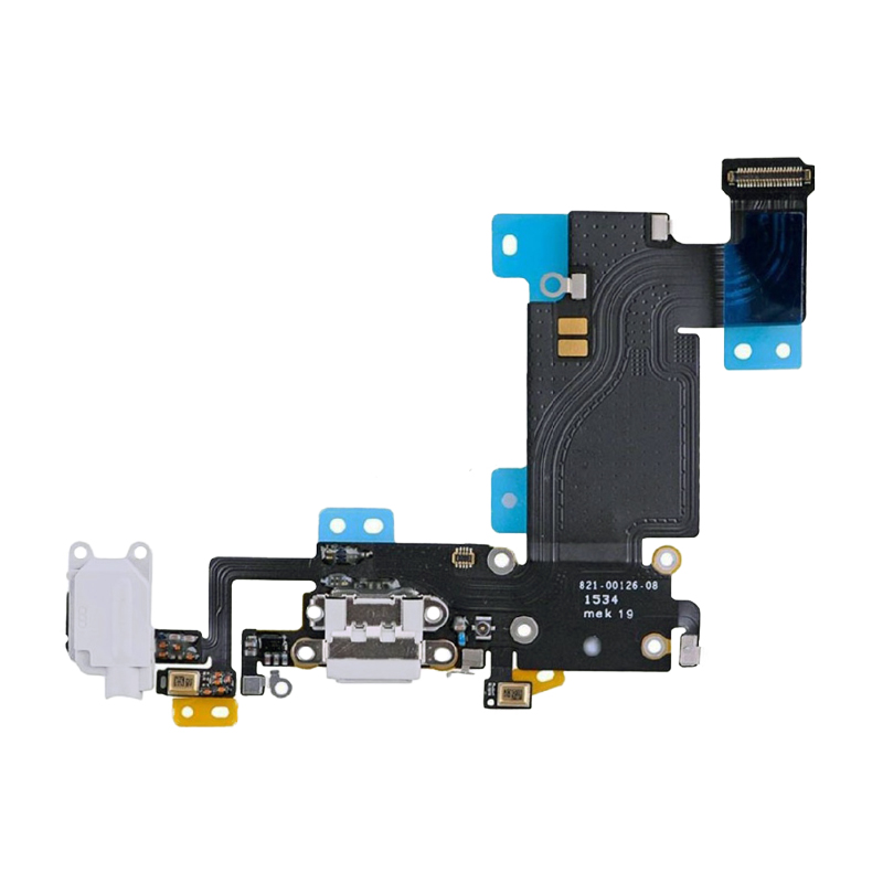 Шлейф iPhone 6S Plus на разъем зарядки, разъем гарнитуры и микрофон, Белый (Org)