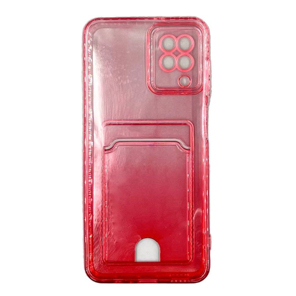 Чехол силиконовый с визитницей Samsung A12 SM-A125, красный (01)