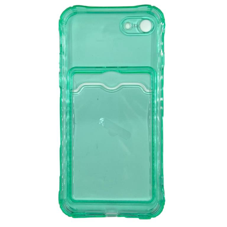 Чехол силиконовый с кармашком iPhone 7/ 8/ SE 2 прозрачный, мятный