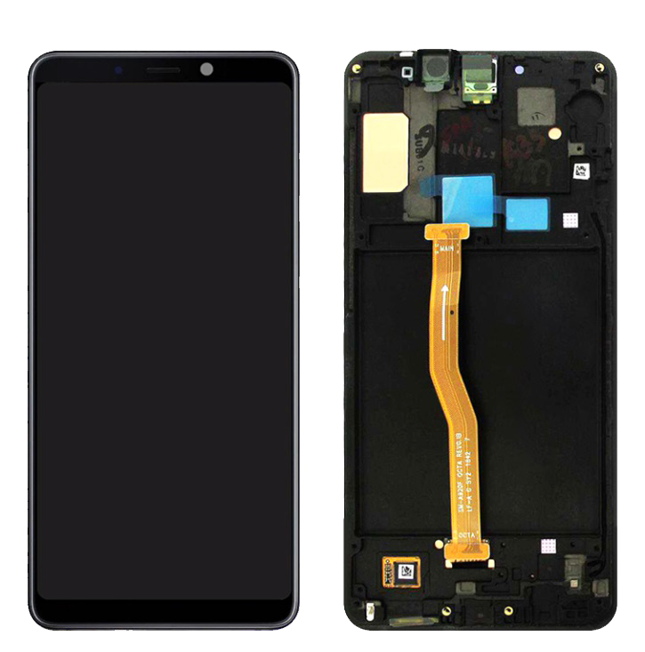 Дисплей Samsung A750F GALAXY A7 2018 в сборе с тачскрином, Черный (Oled) (Big glass)