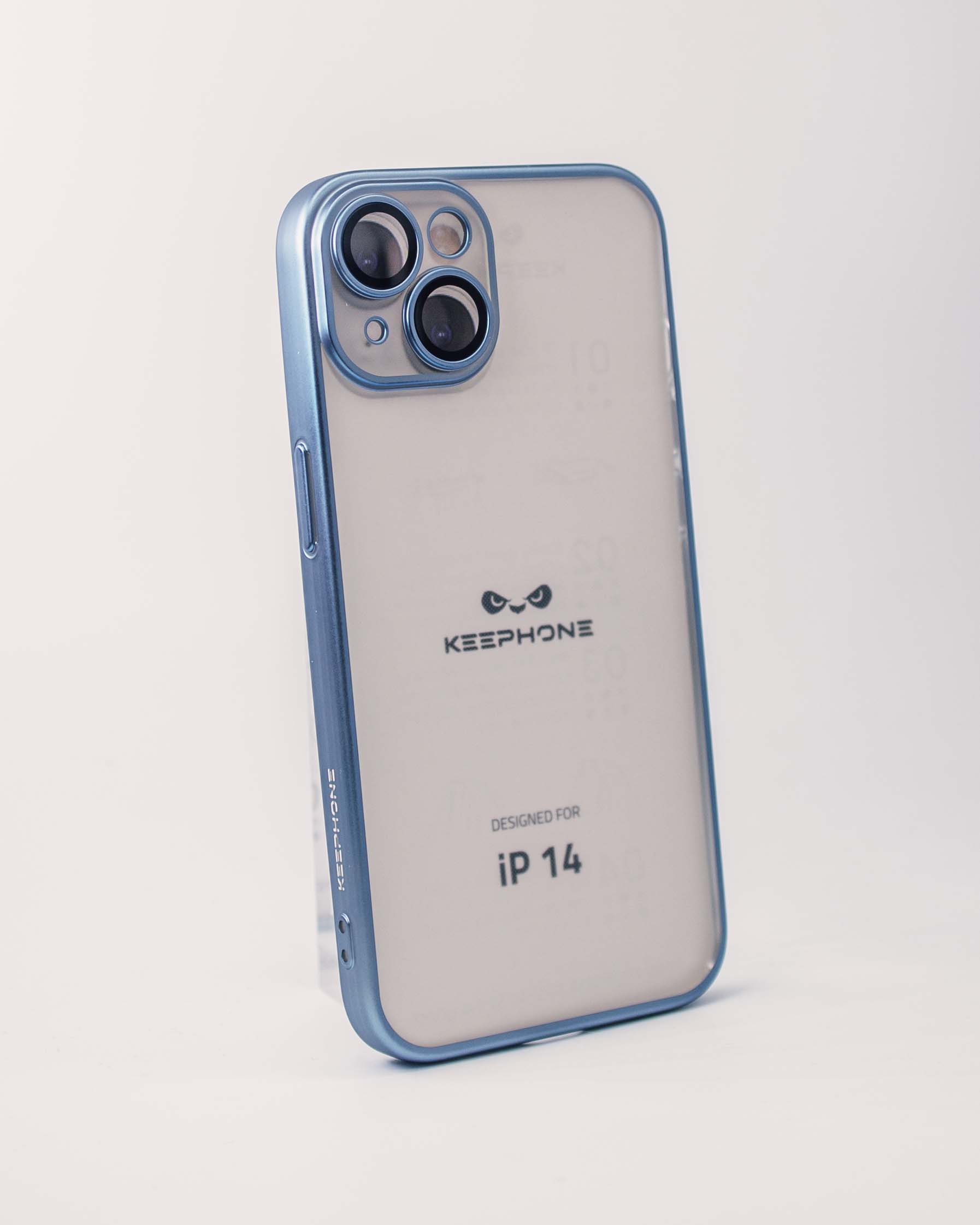 Чехол KeepHone iPhone 14 с защитной линзой, синий