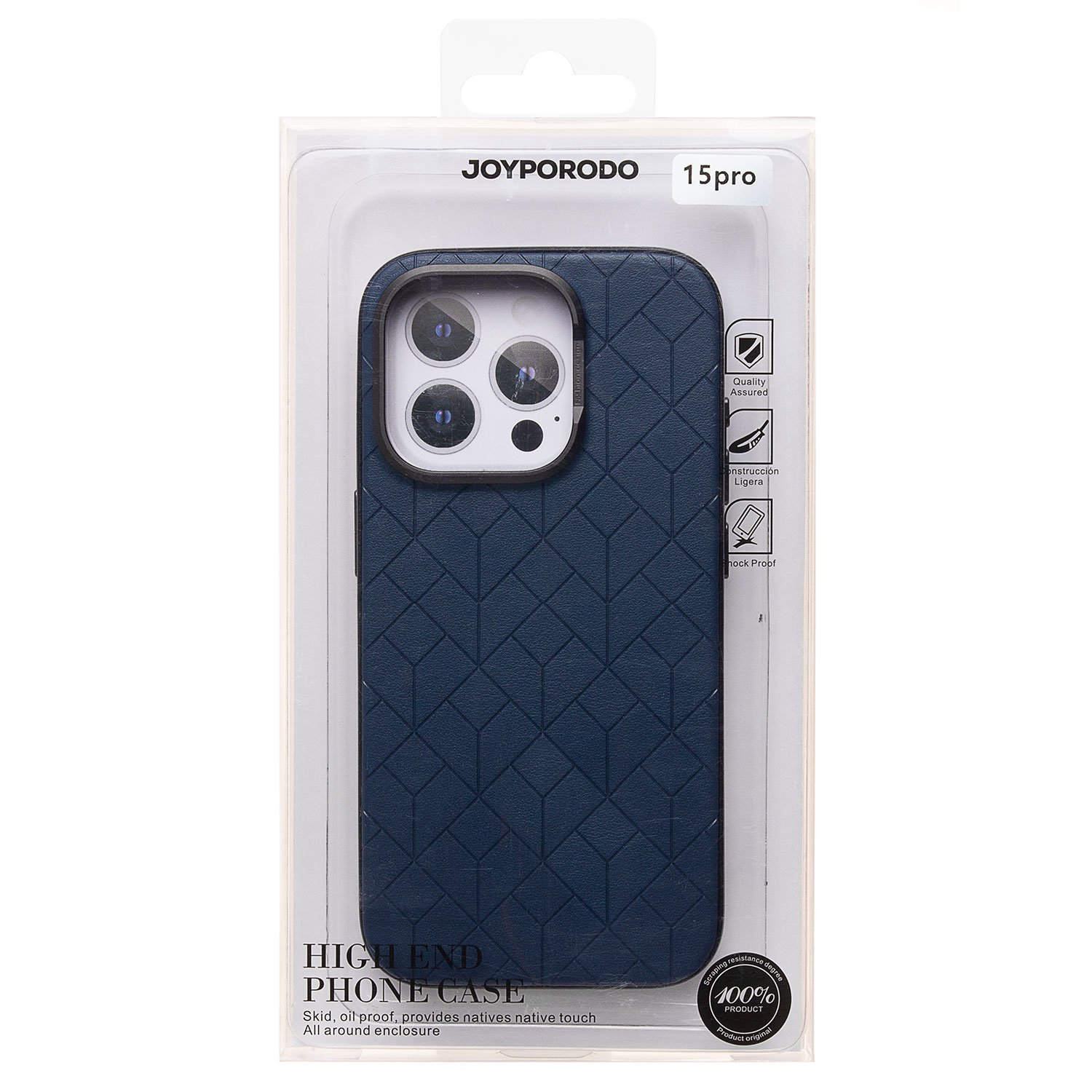 Чехол SM089 экокожа MagSafe iPhone 15 Pro, синий