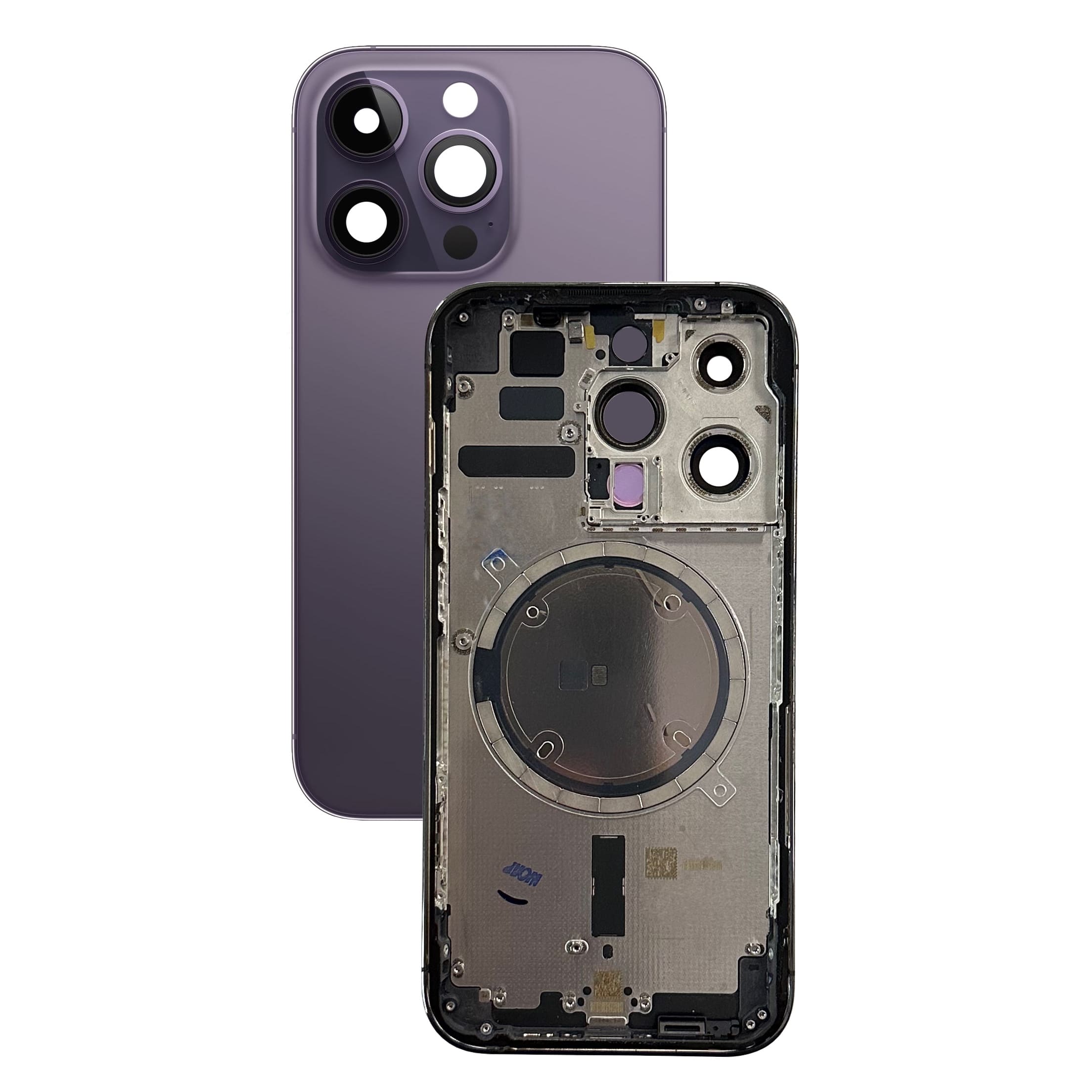 Задняя крышка/ Корпус iPhone 14 Pro в сборе с рамкой , (Фиолетовый) (литое стекло) (Org)