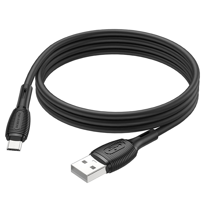 USB кабель micro USB BOROFONE BX86 Advantage (100см. 2.4A), черный