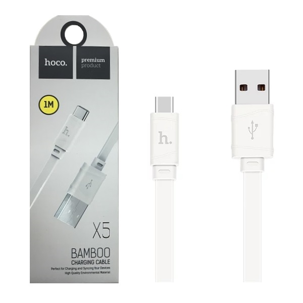 USB кабель Type-C HOCO X5 Bamboo (100см), белый