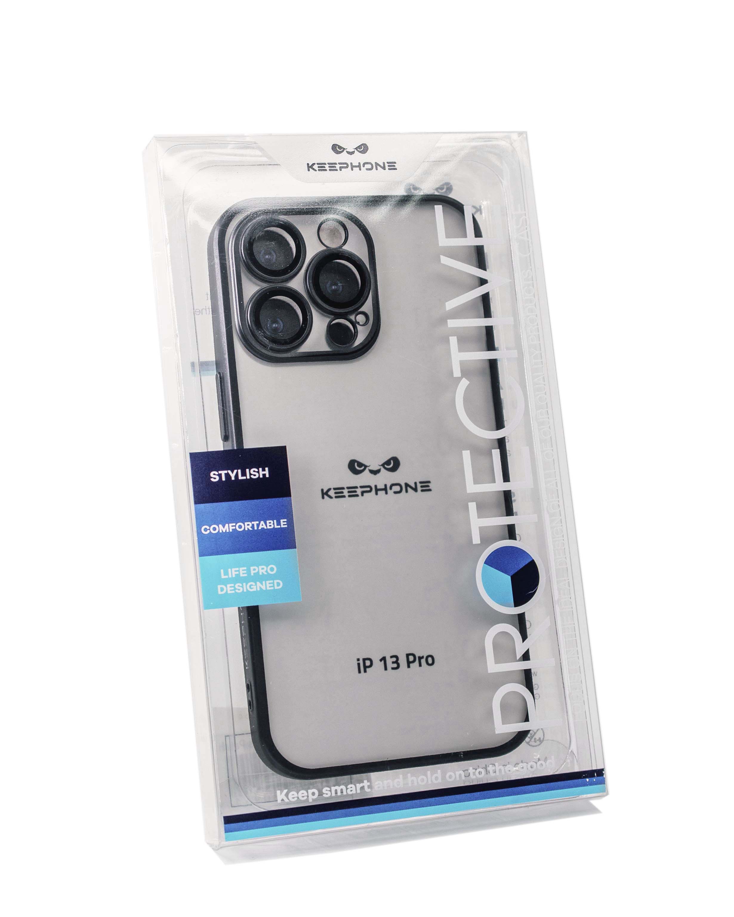 Чехол KeepHone iPhone 13 Pro с защитной линзой, черный