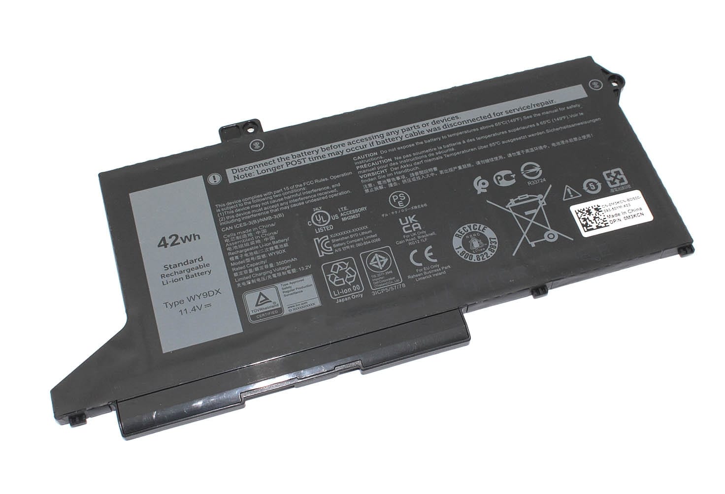 АКБ WY9DX для ноутбука Dell Latitude 5520/Latitude 5420 11.4V 3680mAh (Org)