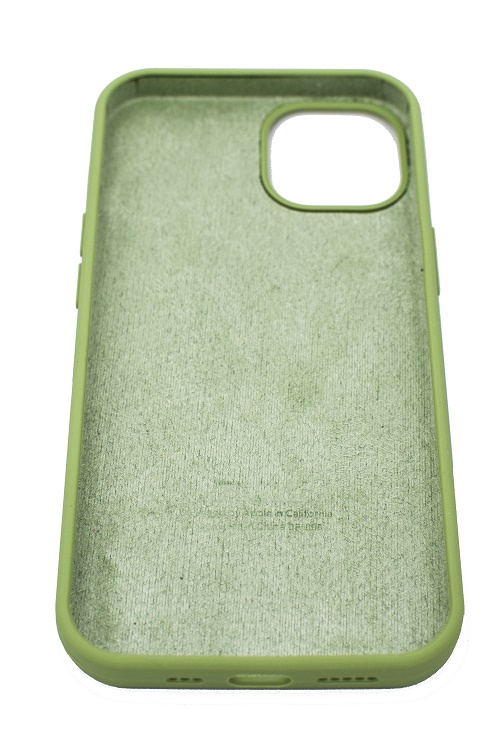 Чехол силиконовый гладкий Soft Touch iPhone 13 mini, зеленый №1 (закрытый низ)