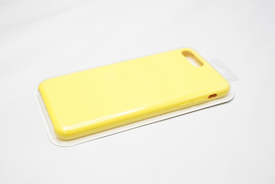 Чехол силиконовый гладкий Soft Touch iPhone 7 Plus/ 8 Plus, ярко-желтый (№55)