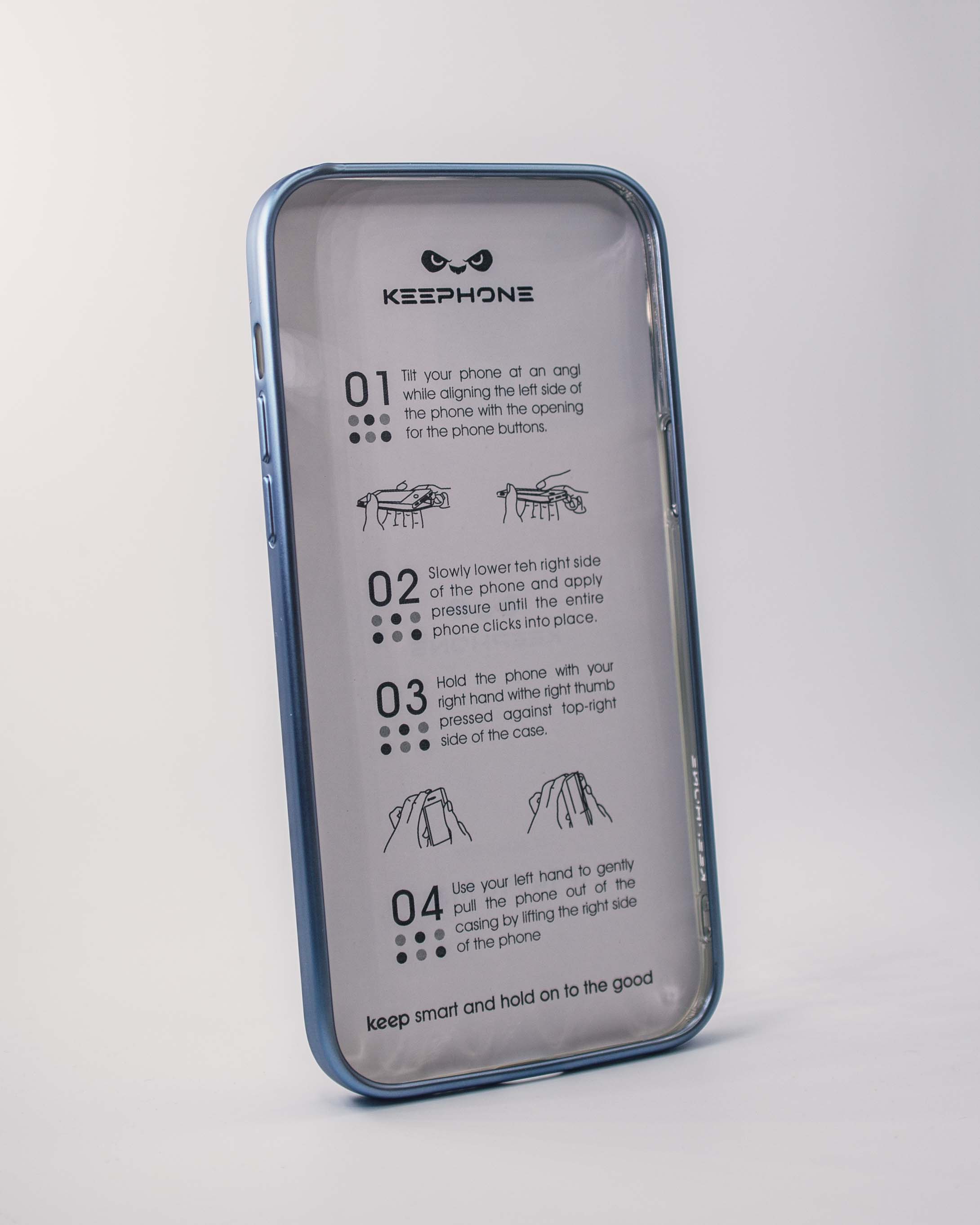 Чехол KeepHone iPhone 14 Pro Max с защитной линзой, голубой