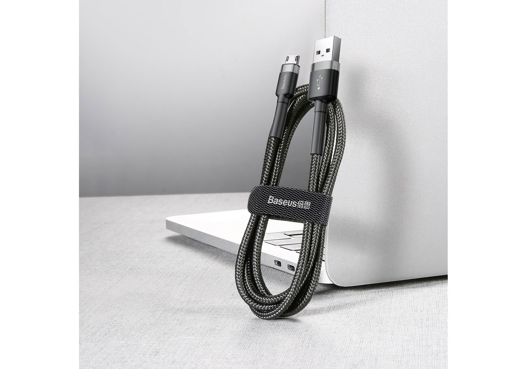 USB кабель micro USB BASEUS Cafule (2.4А) 1 м, черно-серый
