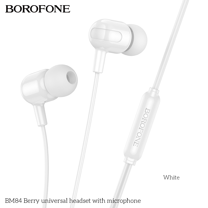 Наушники проводные BOROFONE BM99 Star universal earphones 3.5mm, белые