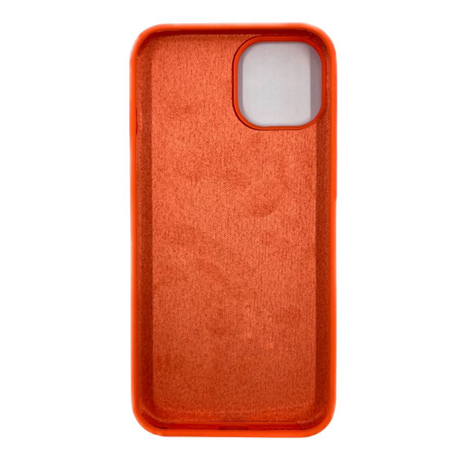 Чехол силиконовый гладкий Soft Touch iPhone 14, оранжевый №2 (закрытый низ)