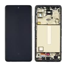 Дисплей Samsung A525F Galaxy A52 в сборе с тачскрином и рамкой, Черный (Oled Small Size)