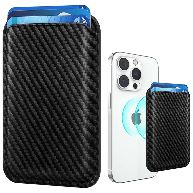 Картхолдер с текстурой карбона, MagSafe, черный