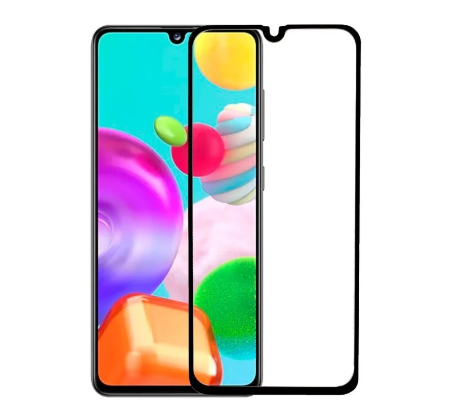 Защитное стекло Samsung A41 SM-A415 полное покрытие, черное (тех упаковка)