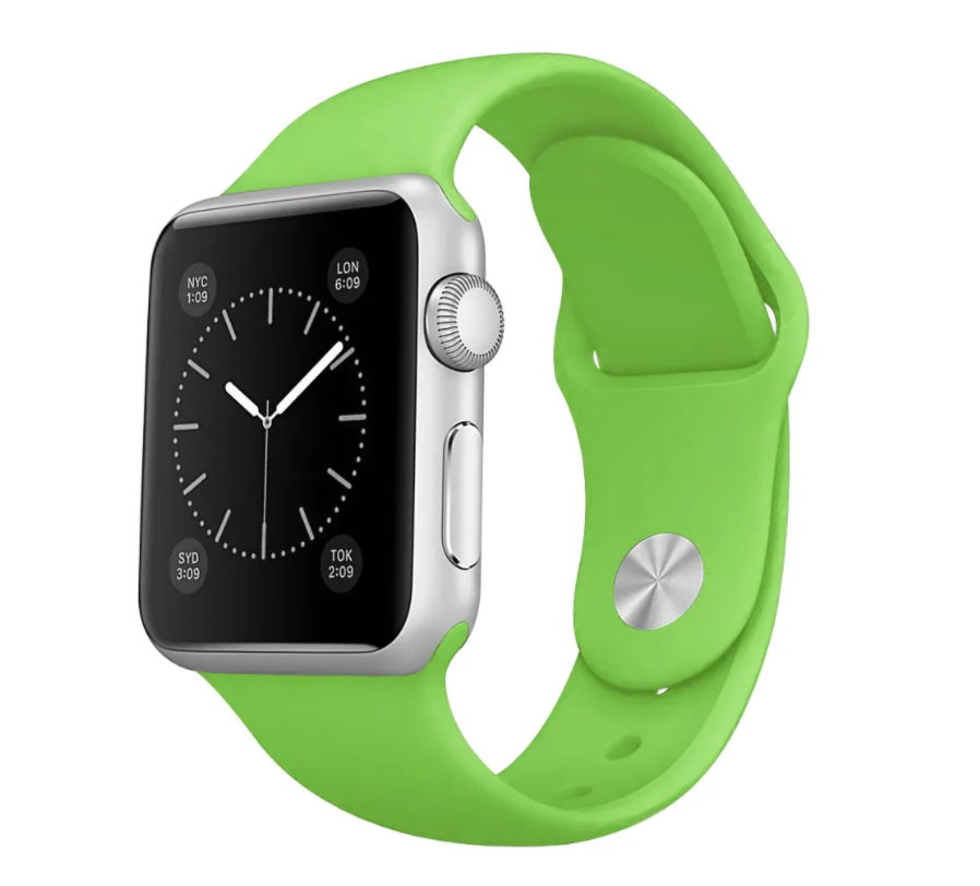 Ремешок силиконовый для Apple Watch 38/ 40 мм Sport Band, салатовый №1