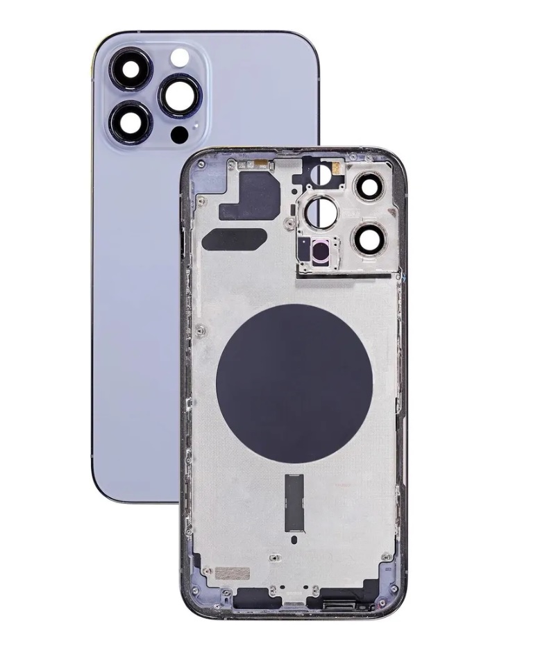 Задняя крышка/ Корпус iPhone 13 Pro Max в сборе с рамкой , (небесно-голубой) (литое стекло) (Org)