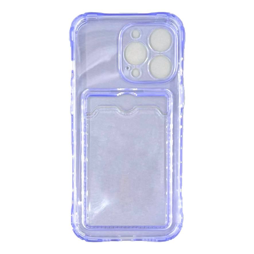 Чехол силиконовый с визитницей iPhone 13 Pro, фиолетовый