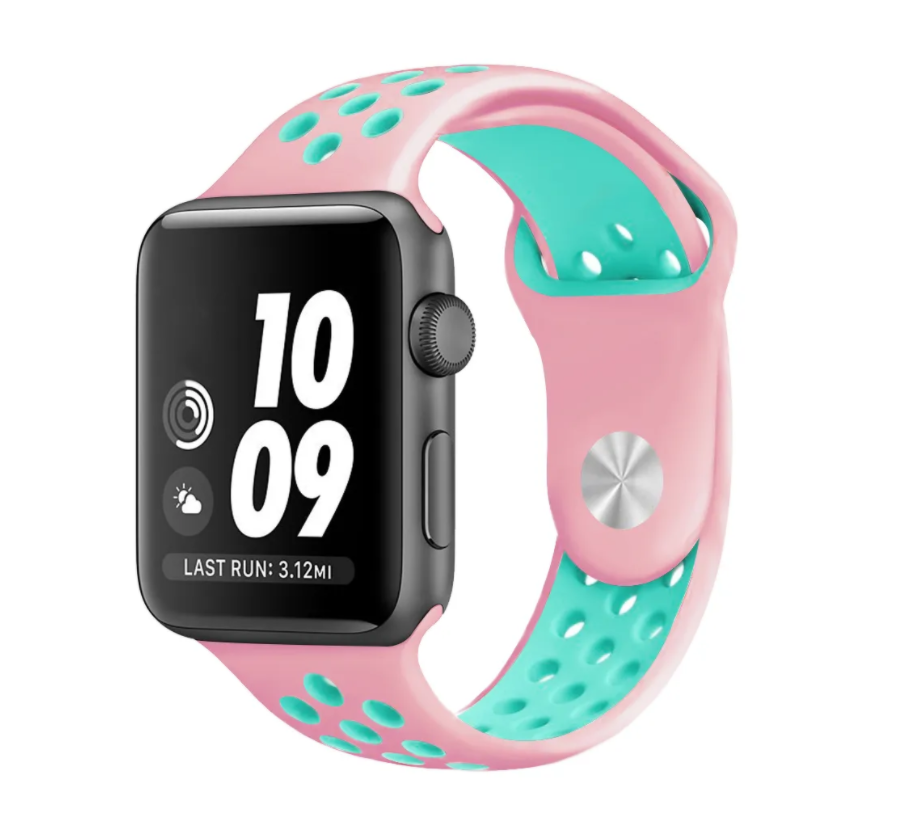 Ремешок Band Sport Nike для Apple Watch 38 мм/ 40 мм розово-голубой №17