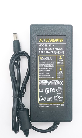 Блок питания 24V 3А, 5,5*2,5мм с кабелем