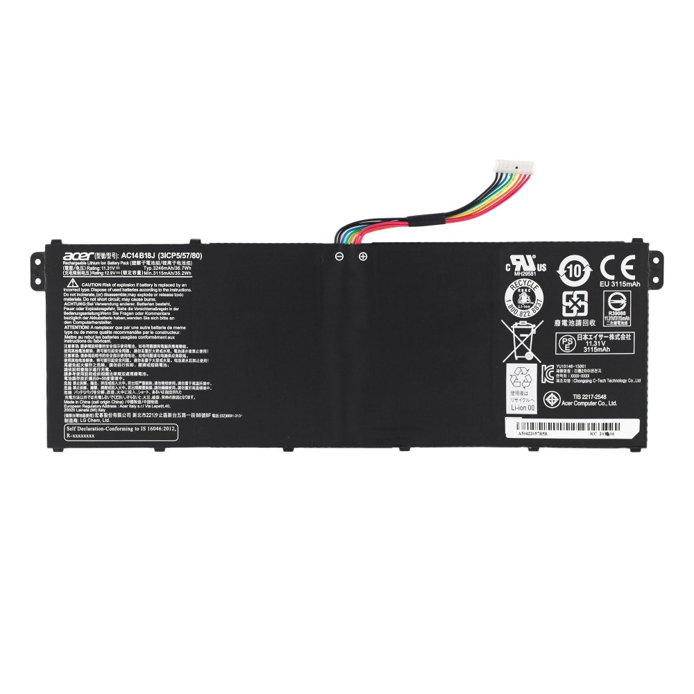 АКБ AC14B18J для ноутбука Acer Chromebook 13 CB5-311 11.4V 3220mAh 36Wh (Org)