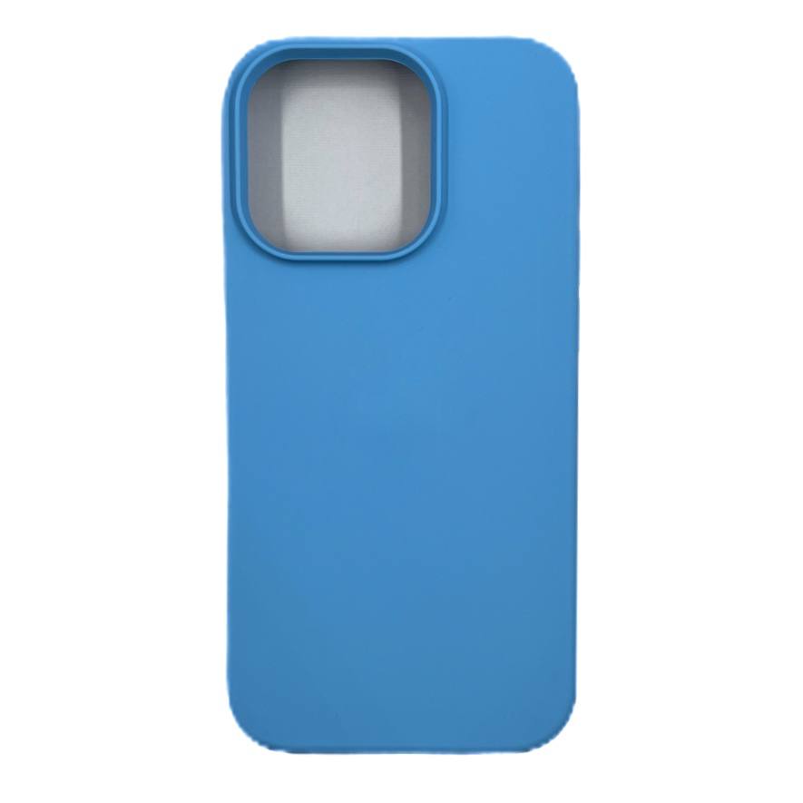 Чехол силиконовый гладкий Soft Touch iPhone 14 Pro, светло-синий №38 (закрытый низ)