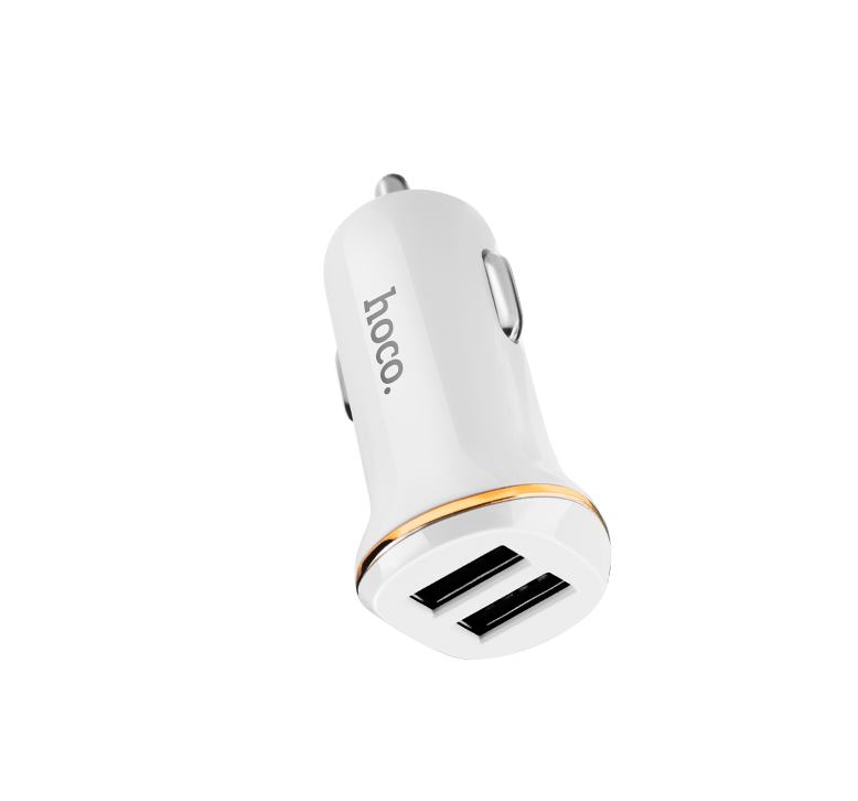 Автомобильный адаптер HOCO Z1 (2 USB 2100+2100) без кабеля, белый