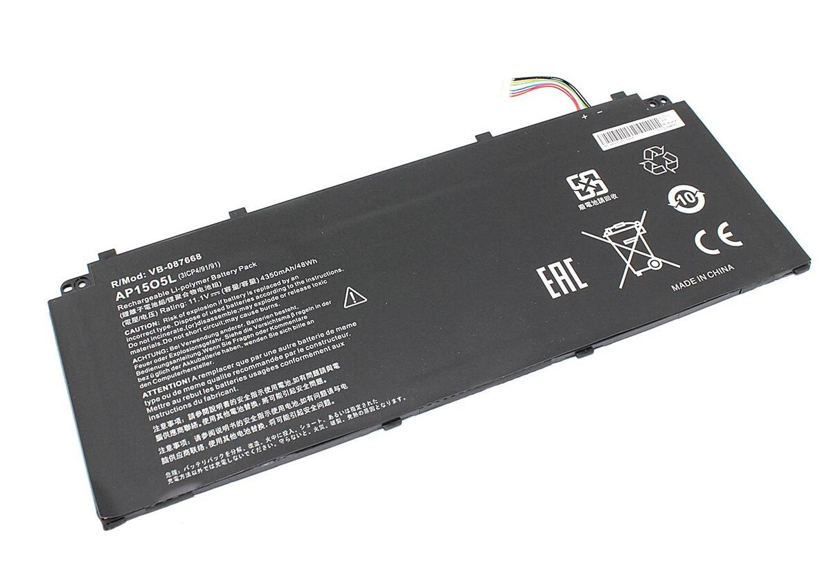 АКБ AP1505L для ноутбука Acer Chromebook R13 CB5-312T 11.1V 4350mAh (OEM)