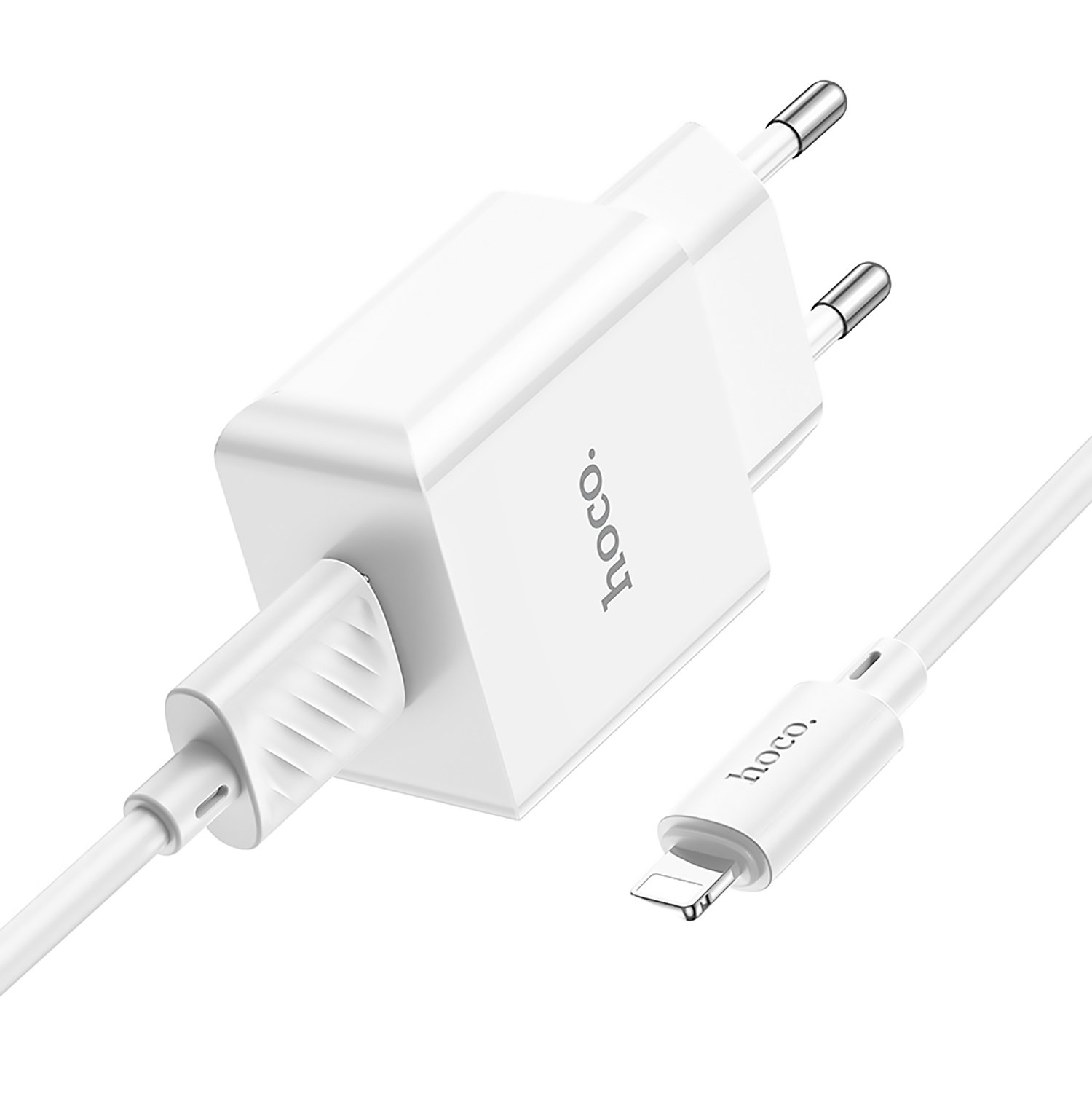 Сетевой адаптер HOCO C106A Leisure 2,1A/10W с кабелем Lightning, белый