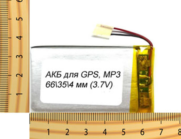 АКБ универсальная на проводах 66/ 35/ 4 мм (3.7V)