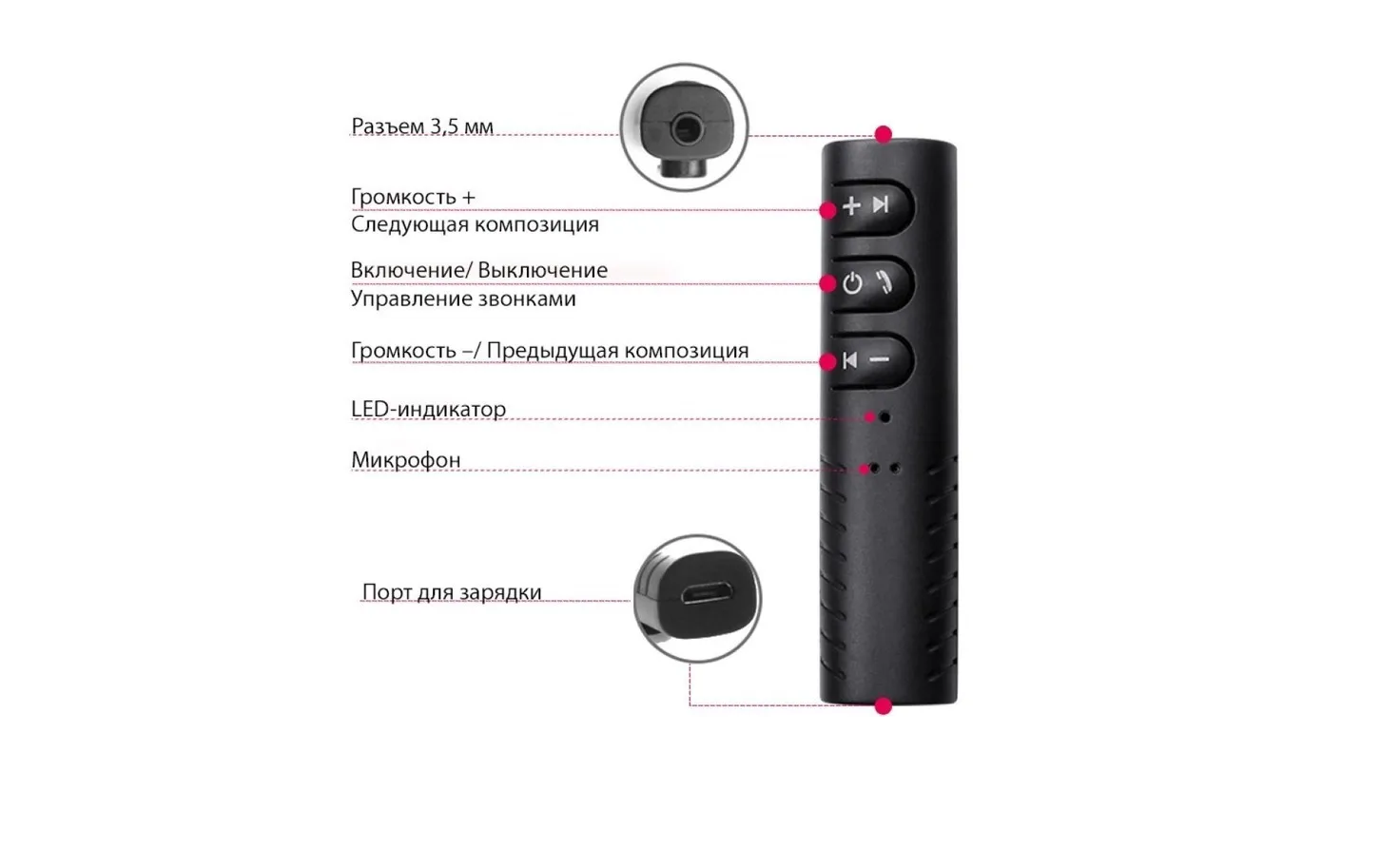 Bluetooth Car Receiver BT-450 AUX 3.5 mm (адаптер Bluetooth для автомагнитолы c AUX 3.5 mm входом)