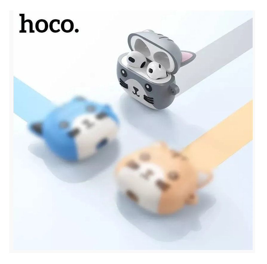 Беспроводные наушники HOCO EW46 Bluetooth True wireless stereo headset + чехол котик серый