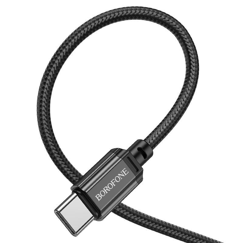 USB-C кабель BOROFONE BX87 Sharp 60W Type-C to Type-C (100см. 3A), черный