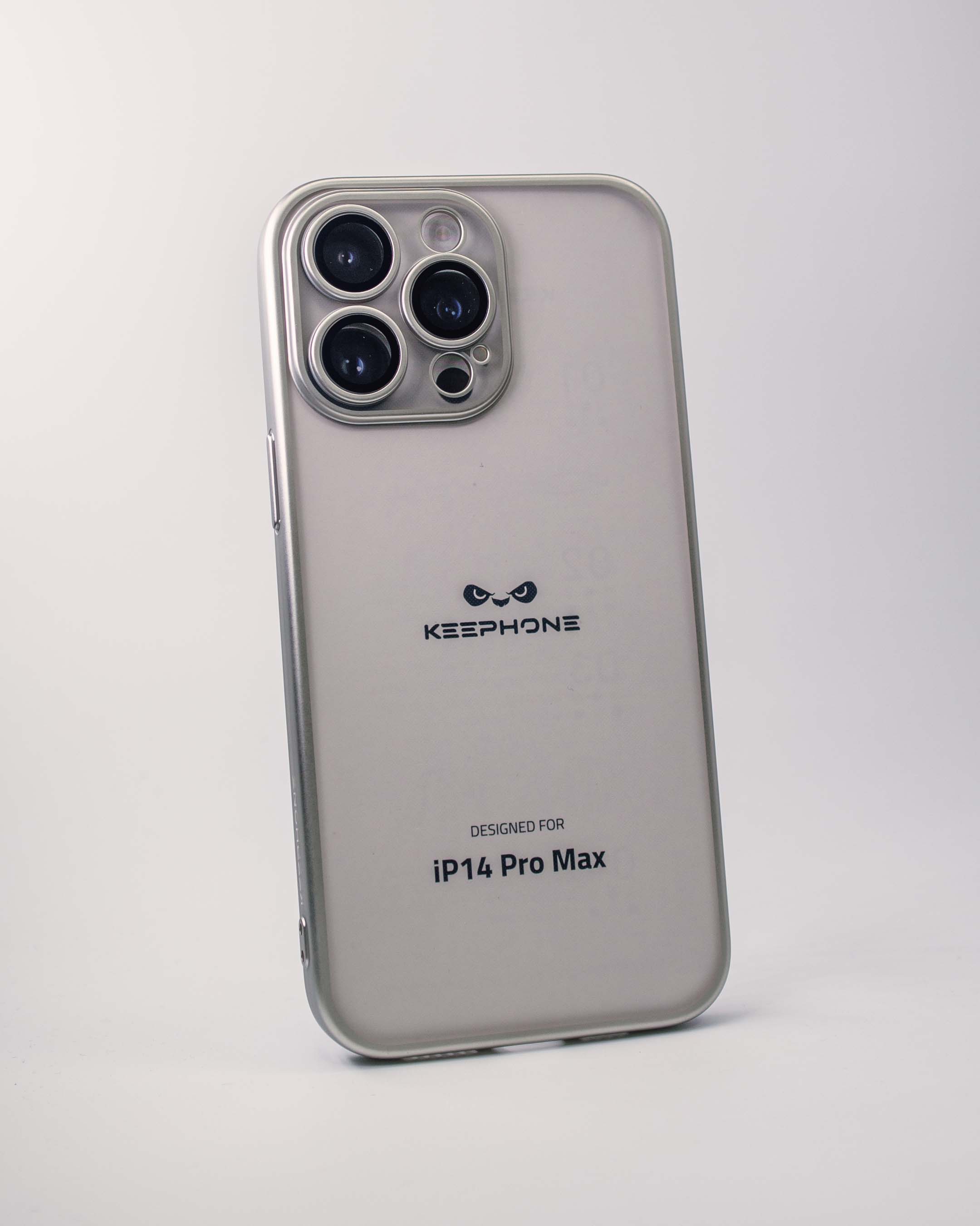 Чехол KeepHone iPhone 14 Pro Max с защитной линзой, серебро