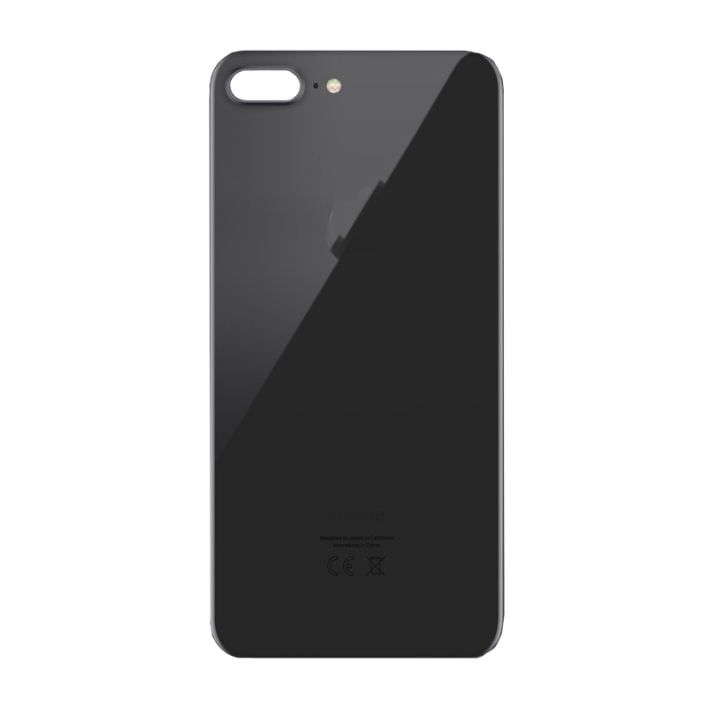 Задняя крышка iPhone 8 Plus стеклянная со стеклом камеры, серый (CE)