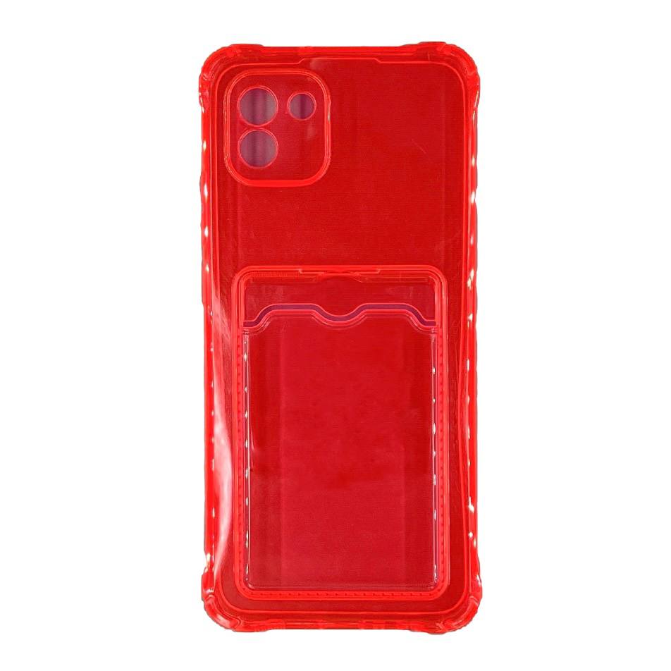 Чехол силиконовый с визитницей Samsung A03 SM-A035, розовый