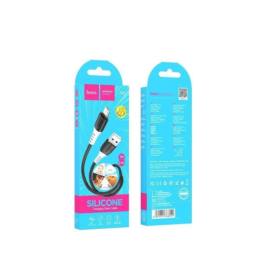 USB кабель micro USB HOCO X82 Silicone (100см. 2.4A), белый