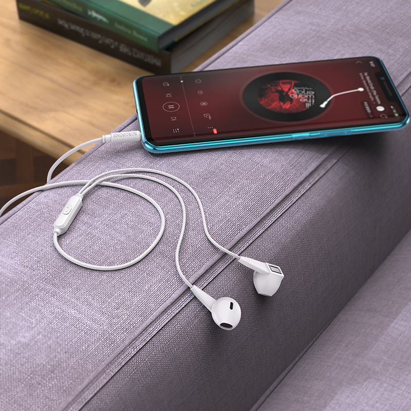 Наушники проводные BOROFONE BM68 Kelly universal earphones 3.5mm, белые