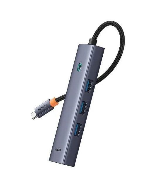 USB-концентратор Baseus UltraJoy Series (4-Port) (Type-C - USB 3.0+RJ45) (Серый)