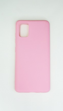 Чехол силиконовый матовый Samsung A51, розовый