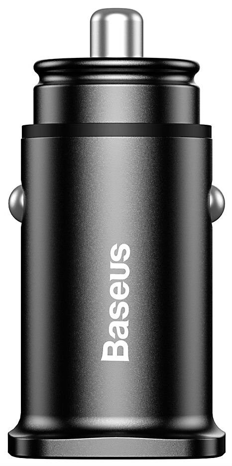 Автомобильный адаптер BASEUS Square metal (2 USB, 5A, 30W, QC3.0), черный