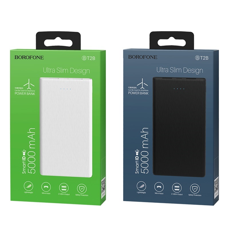 Внешний аккумулятор PowerBank 5000 mAh BOROFONE BT2B Fullpower, черный