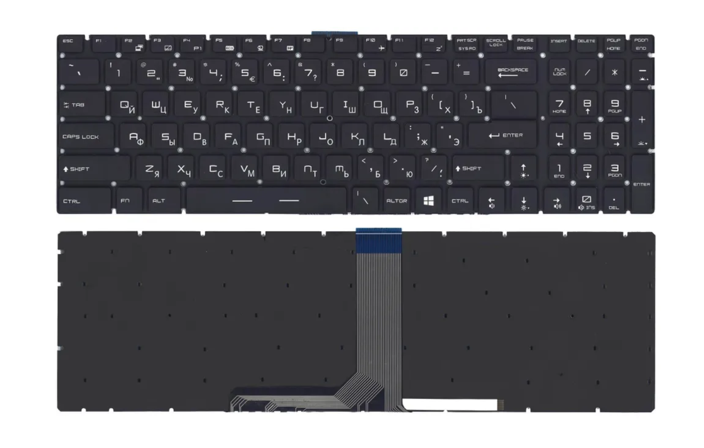 Клавиатура для ноутбука MSI GT72 черная с 7-цветной подсветкой