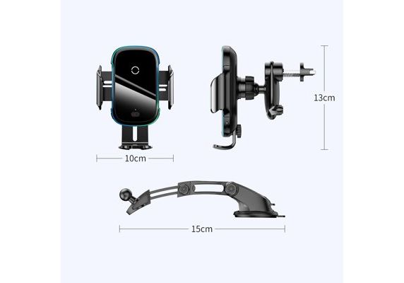 Держатель автомобильный BASEUS Light Electric с беспроводной зарядкой (15W, Qi, два виде крепления)