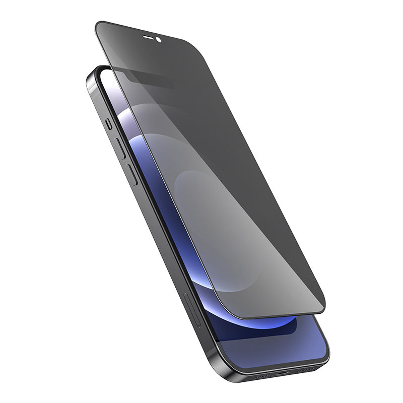 Защитное стекло iPhone 12 Pro Max HOCO A21 Антишпион, черное