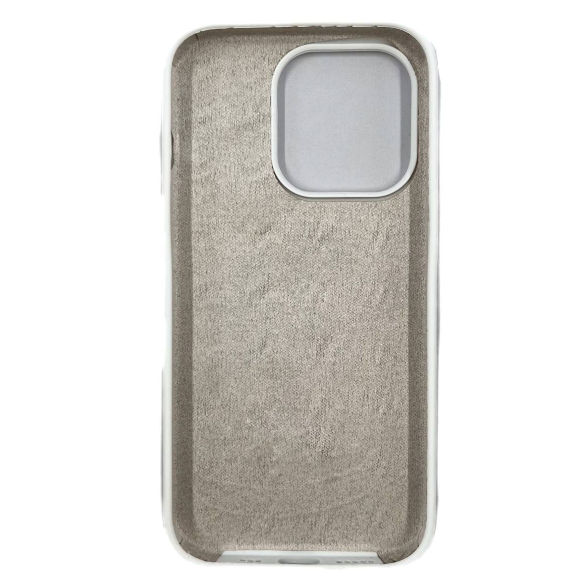 Чехол силиконовый гладкий Soft Touch iPhone 14 Pro, белый №9 (закрытый низ)