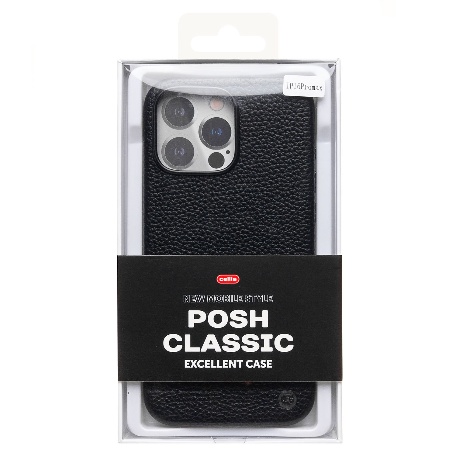 Чехол натуральная кожа зернистая MagSafe Matte iPhone 16 Pro Max, черный